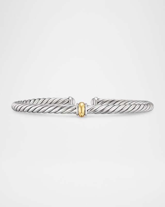 Cable Flex Center Station Bracelet in Silver and 14K Gold, 4